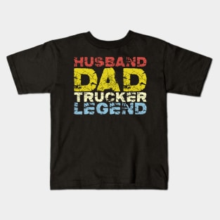 Husband Dad Trucker Legend #2 Kids T-Shirt